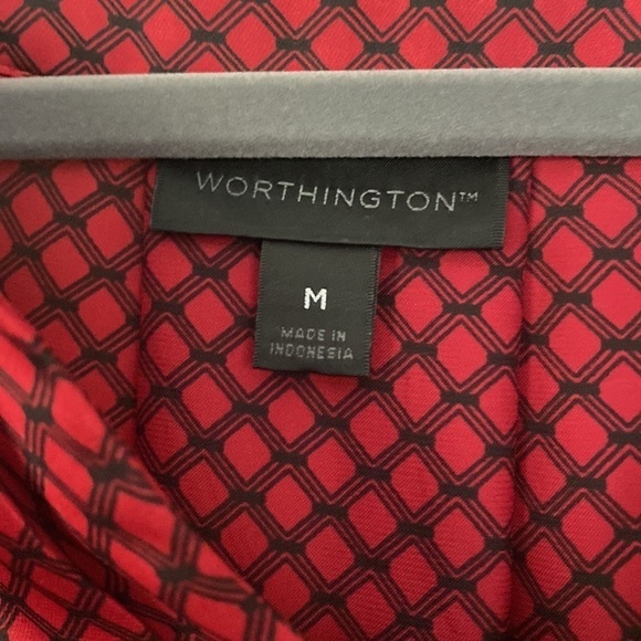 Red Black Blouse Long Sleeve M - Picture 4 of 9